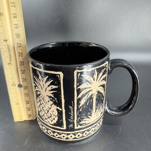 Palms and Pineapples Hawaiian Coffee Cup Mug by Island Heritage M Goodwill Mug - Picture 4 of 10